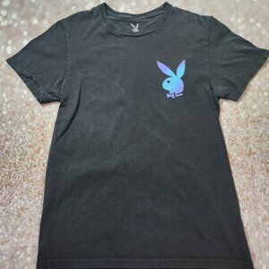 Playboy Black Cotton Logo T-Shirt, Women's Small